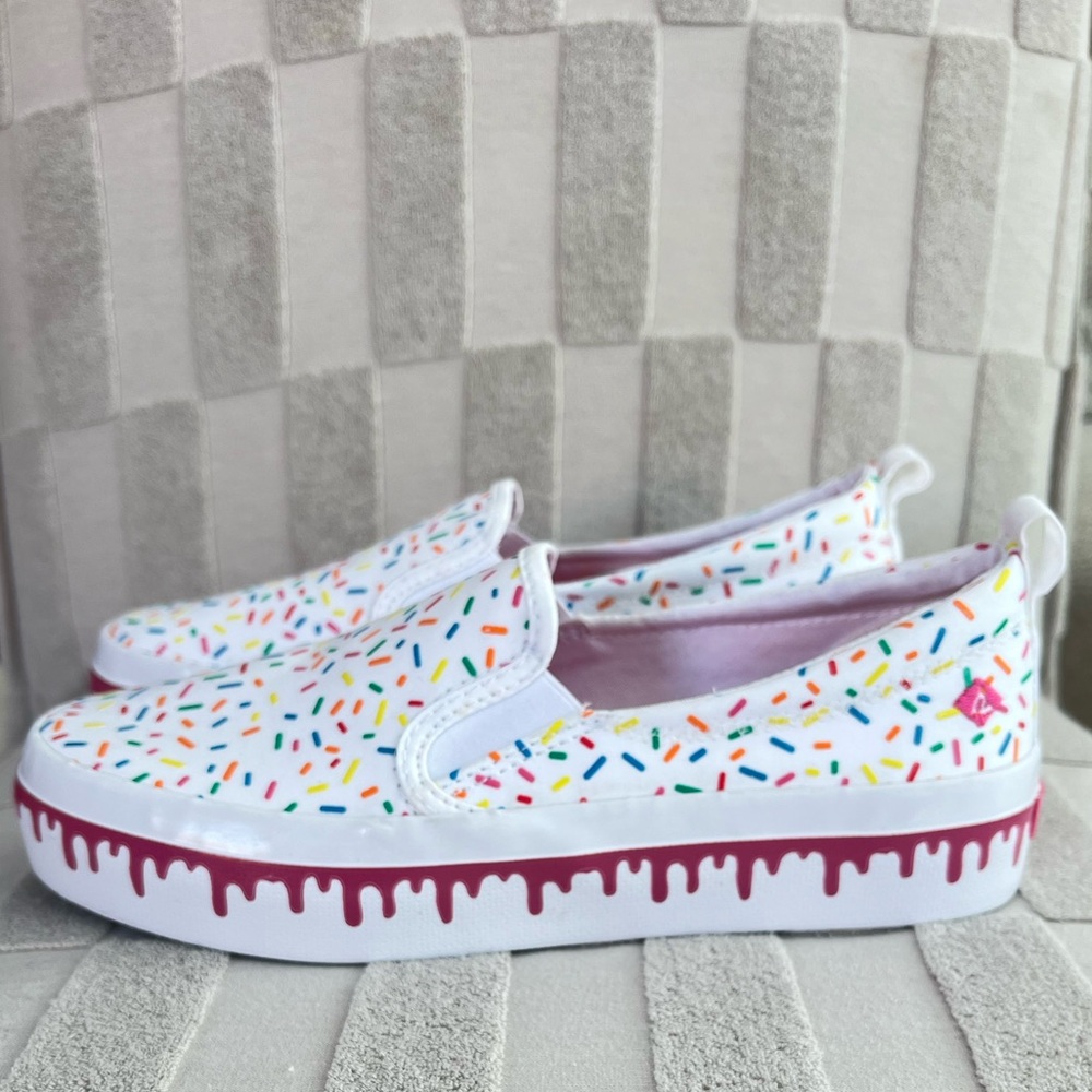 Sperry Sprinkle Ice cream pink white Slip-On Sneakers Sz 6.5